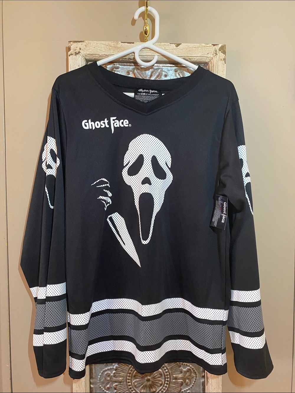 Scream Ghostface Black and White Unisex Hockey Jersey